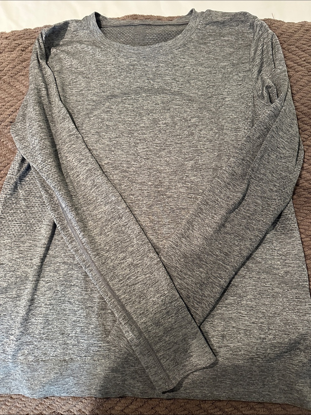 Lululemon Swiftly Relaxed Long Sleeve Top-Slate/White-Size 8